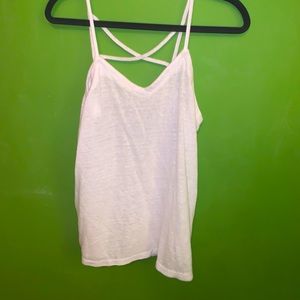 White cross back tank